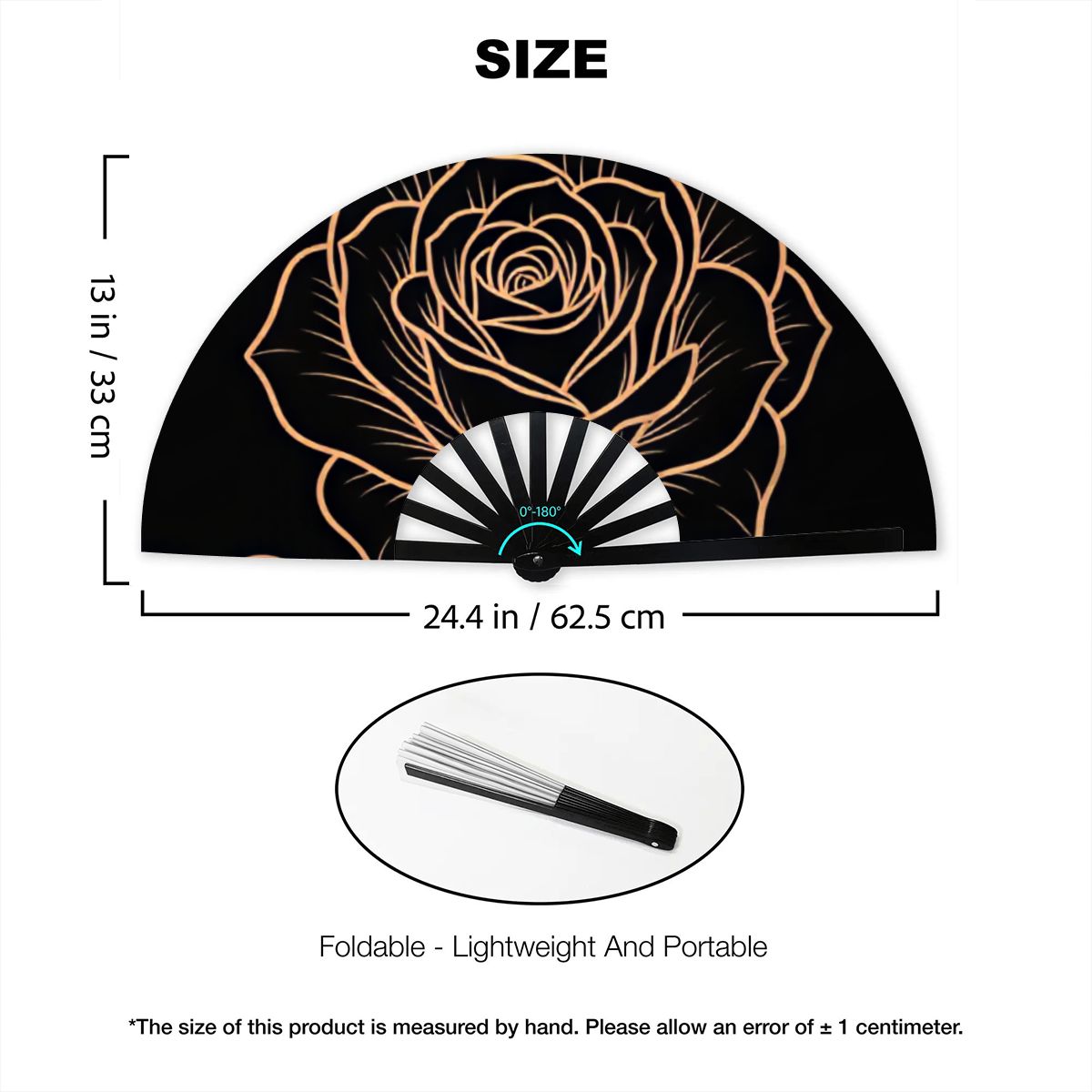 Masterpiece Rose Folding Fan